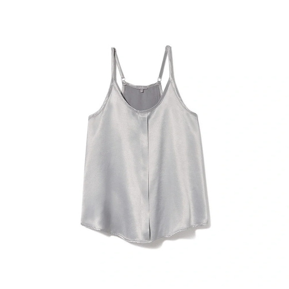 PJ Harlow Babe Satin Silver Cami W/ Pleated Front Adjustable Straps Size XS - Picture 1 of 5